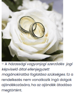 házassági szerződéssel